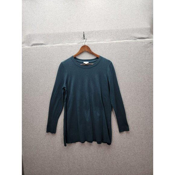 J. Jill Teal Long Sleeve Sweater Petite Cotton Blend Womens Professional Knitwea - Picture 1 of 5